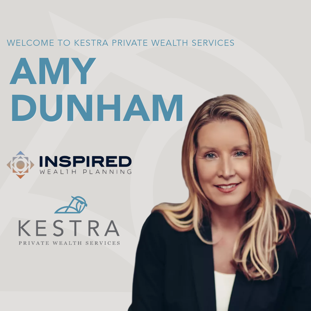 Graphic with Amy Dunham's headshot announcing she has joined Kestra PWS